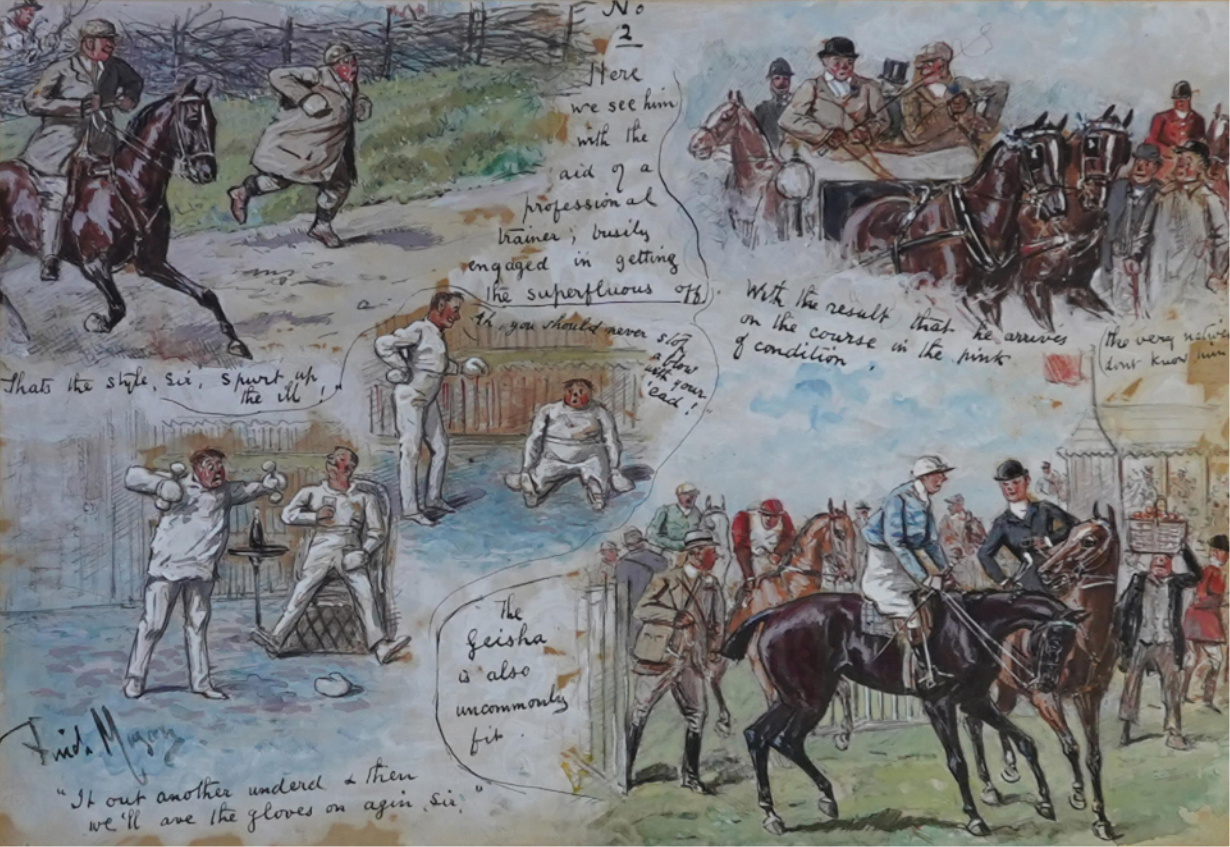 George Finch Mason, (1850-1915), A humorous horse racing scene